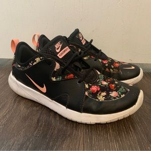 Nike Flex Contact 3 Floral Sneakers Lace Up Youth 4 Women 5.5-6  AT4112-001
